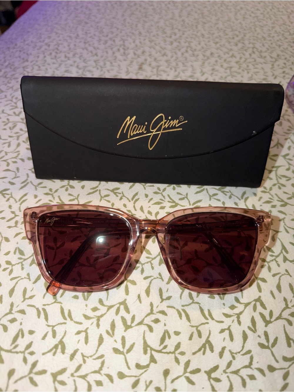 Maui Jim Pink Transparent Frame Sunglasses with Rose Lenses